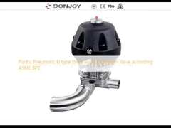 Valvola a diaframma pneumatica di tipo U in plastica a tre vie secondo ASME BPE
