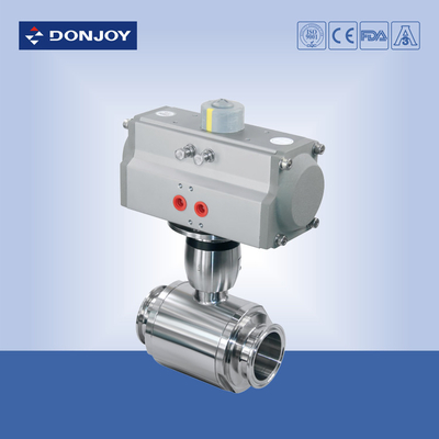 Horizontal straight way Pnuematic  ball valve with thread Connection