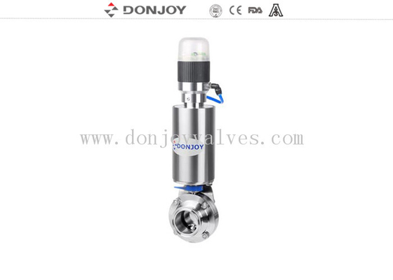 FDA Stainless steel 6 inch pneumatic butterfly valve sanitary grade for fluid control