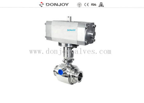 Horizontal straight way Pnuematic  ball valve with thread Connection