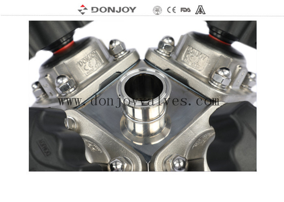 54A Type Multiport Stainless Steel Diaphragm Valve With Plastic Handle Pneumatic